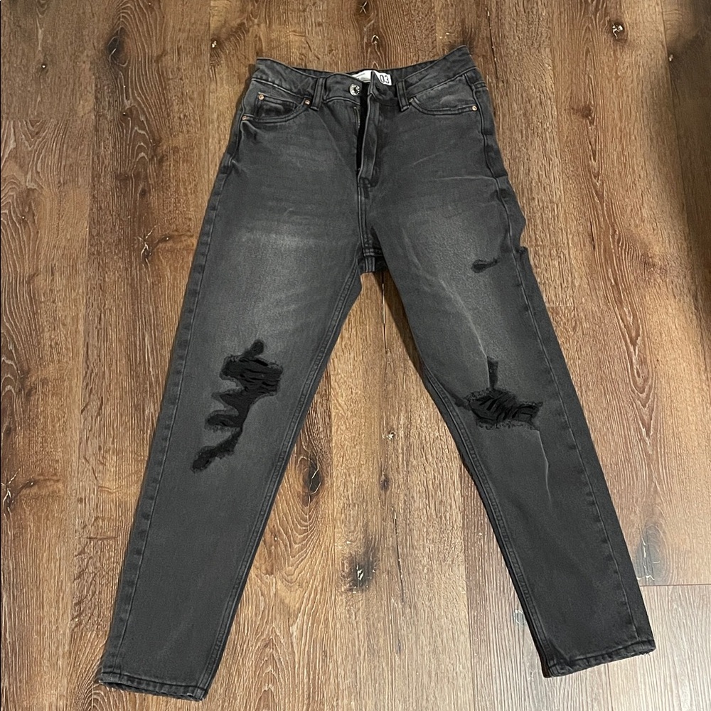 Refuge Black Distressed Skinny Jeans